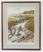 Gillian Stroudley (British, 1925-1992) 'The Old Bridge at Ebb Tide' Etching with aquatint, on