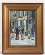 Betty Stirling (Scottish, 1915-1980) Glasgow street scene, signed B Stirling (lower-left), oil on