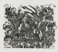 Brian Elwell (British, Born 1938), 'Harvest', signed Elwell (lower right), black monoprint, 67 x