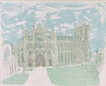 Colin Spencer (British, Born 1933) 'Westminster Abbey - North Side' Lithograph in colours, 1966,