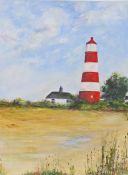 Jane Taylor (Contemporary), 'Happisburgh Lighthouse', signed Jane Taylor (lower right), acrylic on