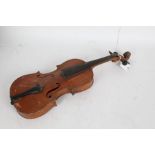 Violin with a 2-piece back, 57cm x 20cm x 6cm (AF)