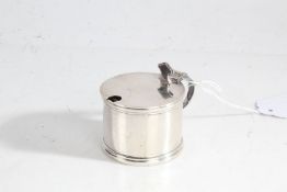 George VI silver mustard pot and cover, London 1938, maker Solomon Joel Phillips, of drum form