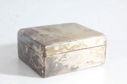 George V silver cigarette box, London 1924, maker Mappin & Webb, the engine turned lid opening to