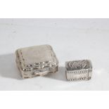 Dutch silver box and cover, of square form with hinged lid and engraved decoration, small Dutch