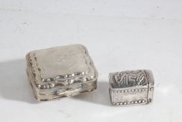 Dutch silver box and cover, of square form with hinged lid and engraved decoration, small Dutch