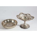 George VI silver pedestal dish, Birmingham 1942, makers marks rubbed, the pierced top on a flared