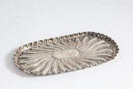 Victorian silver dish, London 1887, makers marks rubbed, the oval dish with vacant oval central