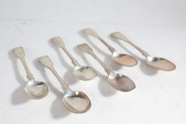 Set of six Victorian silver teaspoons, London 1868, maker H J Lias & Son, the shell pattern