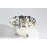 Victorian silver sugar bowl, London 1900, maker Henry Wilkinson & Co. with wavy beaded rim, raised