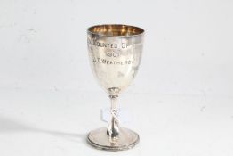 Victorian silver trophy cup, Sheffield 1900, maker James Dixon & Sons, the body engraved "BO MOUNTED