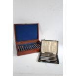 Cased set of six George V silver handled tea knives, Sheffield 1933, maker James Dixon & Sons, set