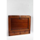 20th century oak and inlaid table top writing box/cabinet, the rectangualr top above a drop down