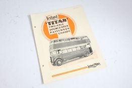 Leyland Titan Double-Deck Bus 4 page brochure with 10 illustrations of the bus and and the