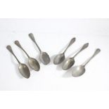 Six various pewter spoons, to include Old English pattern (6)