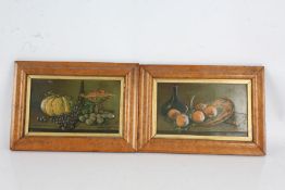 Pair of 19th Century Continental embossed paper pictures and still life, printed and signed by G