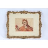 (19th century)  Jester signed and dated (lower right) watercolour, 15.5 x 22cm (6 1/8 x 8 5/8in)