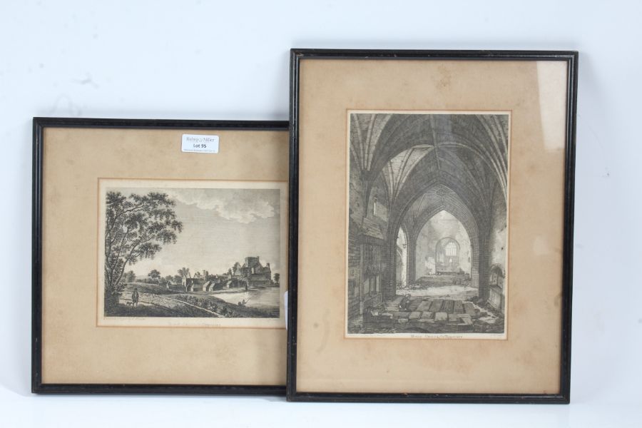 J Hooper (British, 19th Century)  'Holy Cross Co. Tipperary' A pair of etchings, 1792 and 1793, on