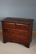 Victorian mahogany chest of two short two long drawers, raised on bracket style feet, 90cm wide 79cm