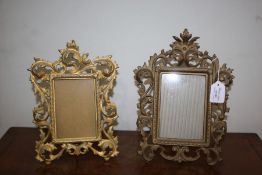 Rococo style gilt metal frame, with pierced swag border and glass panel 30cm tall together with