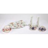 MZ Altrohlau CMR Czechoslovakia porcelain dressing table set, together with two cups and saucer