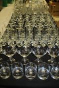 Large suite of Block (Polish) crystal glass ware, to include champagne saucers, wine glasses,