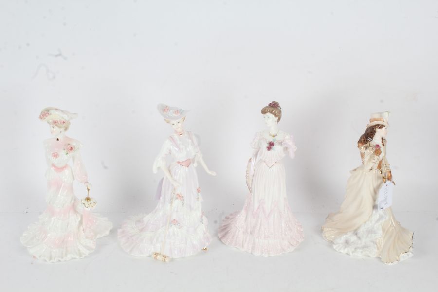 Four Coalport "La Belle Epoque" figurines Lady Rose, Helena Riding In Hyde Park, Lady Evelyn and