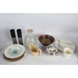 A collection of mixed ceramics to include a Wedgwood cup and saucer in the form of a shell, studio