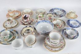 Collection of porcelain cups and saucers, to include Limoges, Paragon, Copeland Spode (qty)