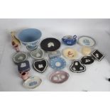 A Good Collection of Wedgwood jasperware items of various designs to include plates, vases pot and