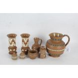 Collection of Royal Doulton Silicon Ware, to include a jug, pair of vases, miniature jardeniere,