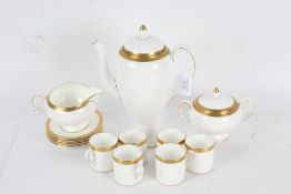Wedgwood Senator coffee set, comprising pot, sugar bowl, cream jug and six each cups and saucers