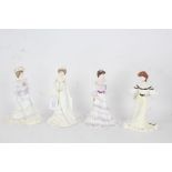 Four Coalport "Golden Age" figurines to include Eugenie, Louisa At Ascot, Alexandra At The Ball