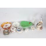 A collection of Ceramics and glass, including a Mason's Ironstone Jug, a Beswick Leaf Dish,