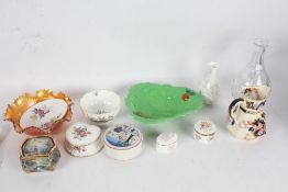 A collection of Ceramics and glass, including a Mason's Ironstone Jug, a Beswick Leaf Dish,