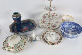 Collection of various ceramics, to include a Losol Ware 'Magnolia' vase and dish, Davenport gilt