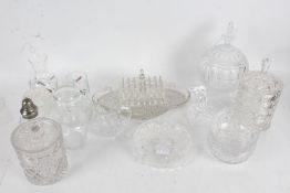 Collection of glass ware, to include jars and covers, Sevres crystal glass dish etc., (qty)