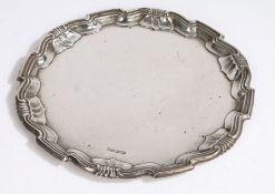 George V silver salver, Sheffield 1910, maker Joseph Rodgers, with reeded stepped scalloped