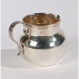 Victorian Britannia standard silver milk jug, London 1896, makers mark rubbed, with reeded loop