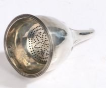 George III silver wine funnel, marks rubbed, makers mark HN or NH, the detachable pierced top