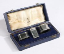 George VI silver condiment set, Birmingham 1946, maker JB Chatterley & Sons Ltd. consisting of