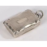 Victorian silver vinaigrette, Birmingham 1863, maker Frederick Marson, of rectangular form, the