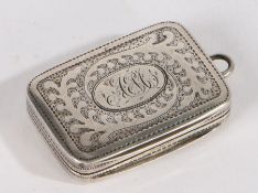 George III silver vinaigrette, Birmingham 1809, maker Matthew Linwood, of rectangular form, the