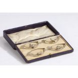 Set of four George V novelty napkin rings modelled as a wishbone, Birmingham 1914, maker G & C