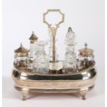 George III silver cruet, London 1812, makers mark rubbed, the canted pierced handle above an oval