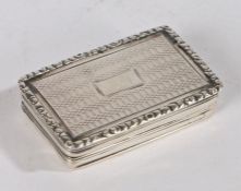 William IV silver vinaigrette, Birmingham 1832, maker Joseph Willmore, of rectangular form with