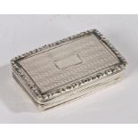 William IV silver vinaigrette, Birmingham 1832, maker Joseph Willmore, of rectangular form with