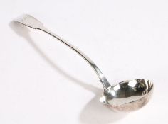 William IV silver ladle, Glasgow 1830 maker WM over AM, the fiddle pattern handle initialled JMG,