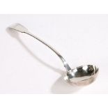 William IV silver ladle, Glasgow 1830 maker WM over AM, the fiddle pattern handle initialled JMG,