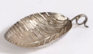 George III silver caddy spoon, London 1798, maker Elizabeth Morley or Edward Mayfield, modelled as a